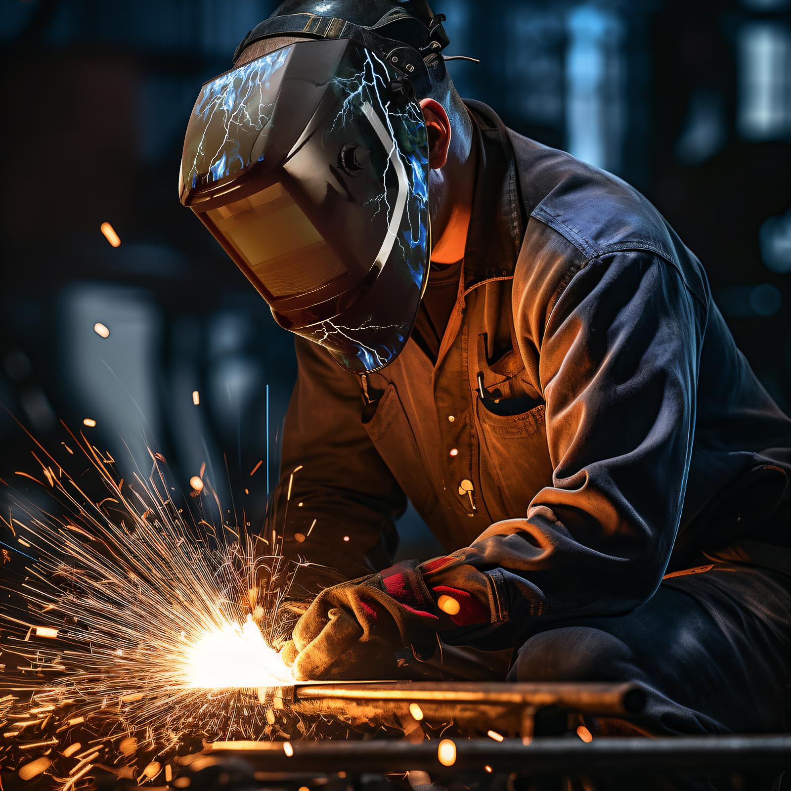 Pantalla amplia de visión grande de 3.94 x 1.93 pulgadas, funciona con pilas solares, 4/9-13 para TIG MIG ARC Cool Welder Mask Hood Helmet