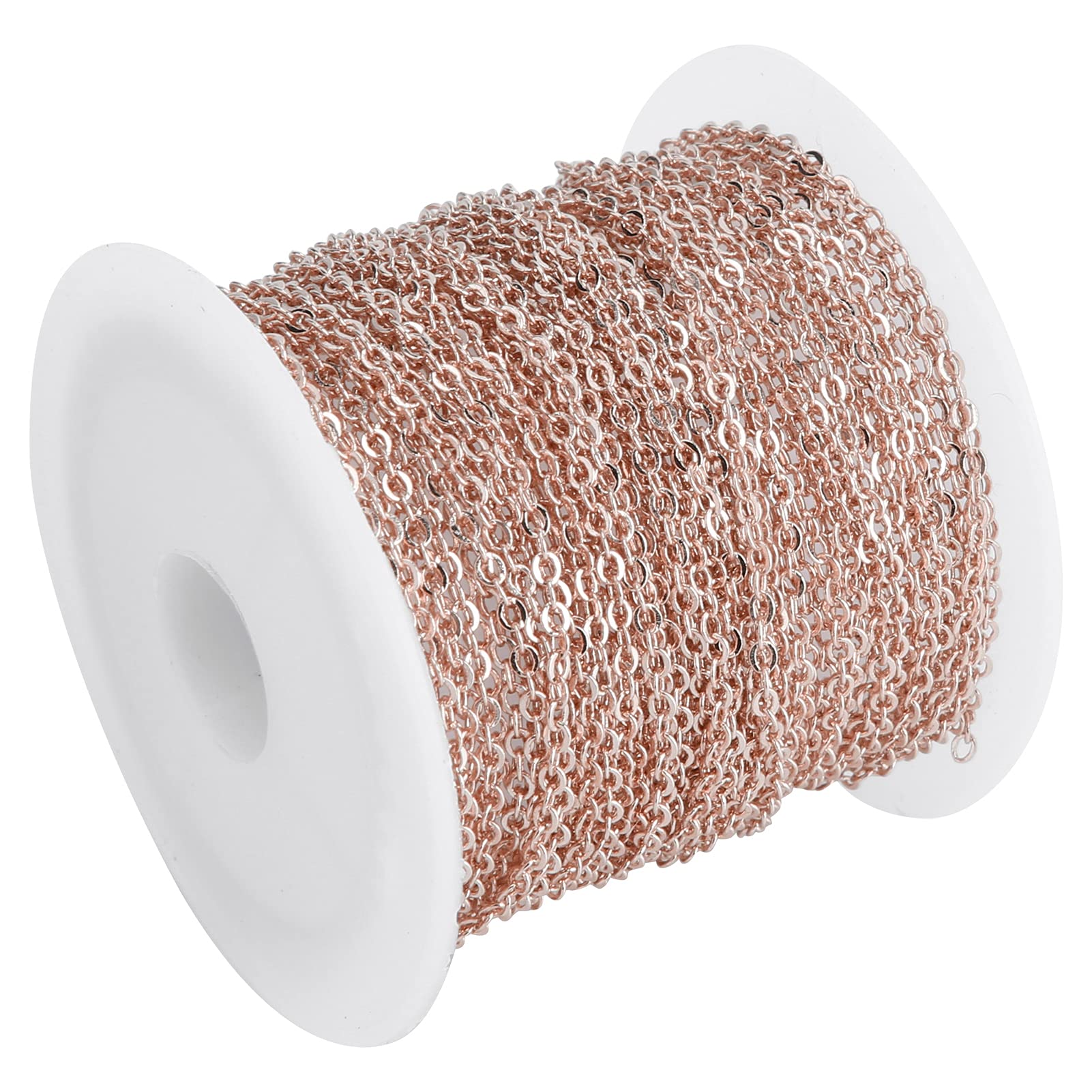 Sorandy 33FT Twisted Links Gold Curb Chains Flat Metal Silver Link Chains for Jewelry Making Supplies, DIY Necklace Bracelet Jewelry Extender Chains Link Bulk Finding Chains (2.2x1.8x0.3mm)