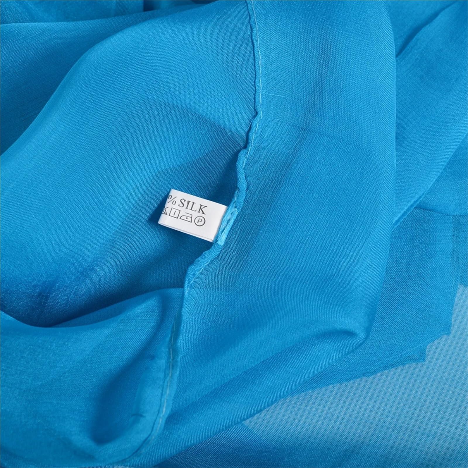 Pañuelo de seda pequeño 1pc Peacock Blue Winter Mulberry Silk Long Scarves Wraps Female Fashion Large Scarf Shawl Spring Fall Cape