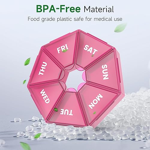 Miniatura 3 de Organizador semanal de píldoras, caja de píldoras portátil, caja de medicina (Seven Day) nueva edición para vitaminasaceite de