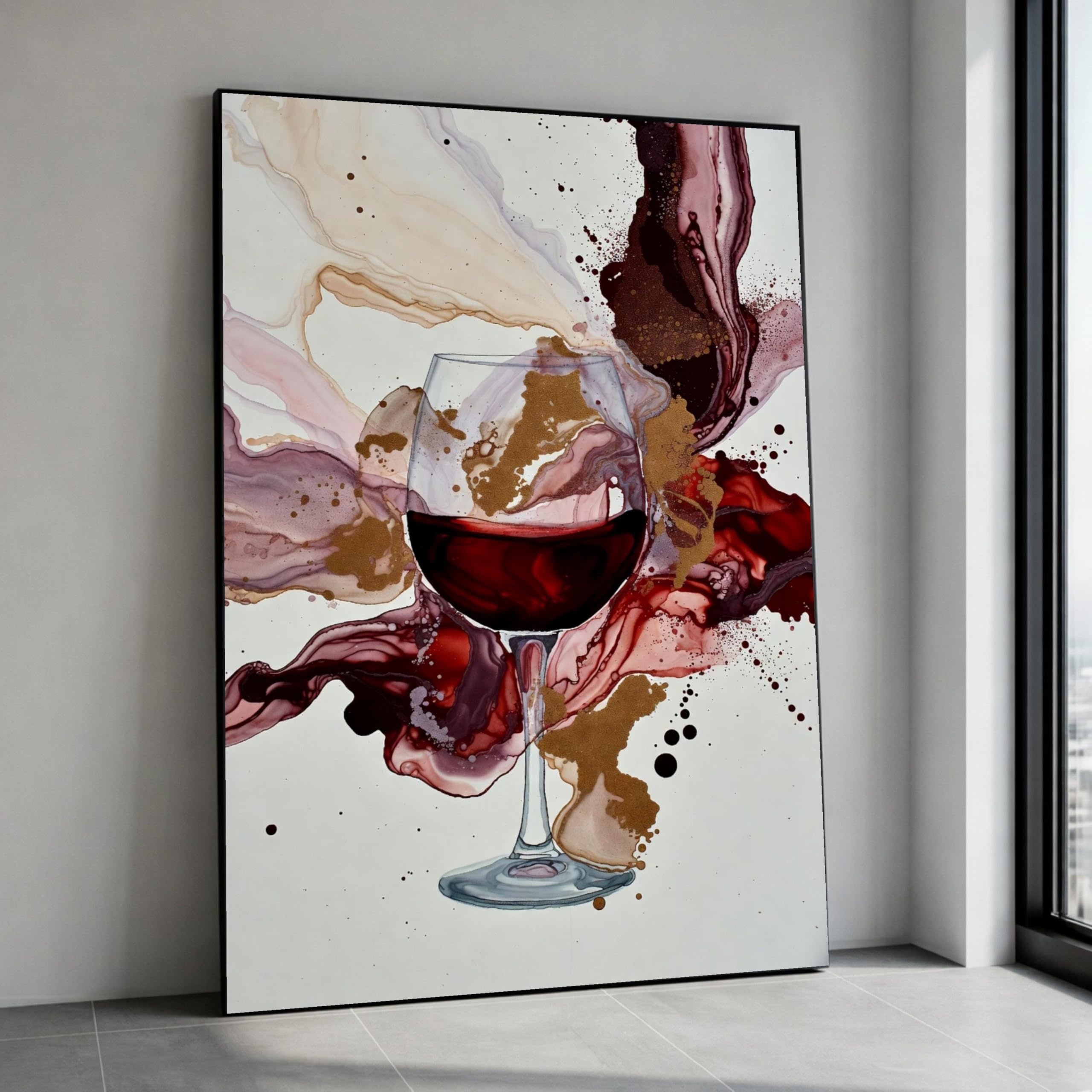 Affiche et impression verre à vin rouge décoration murale moderne pour bar - 8