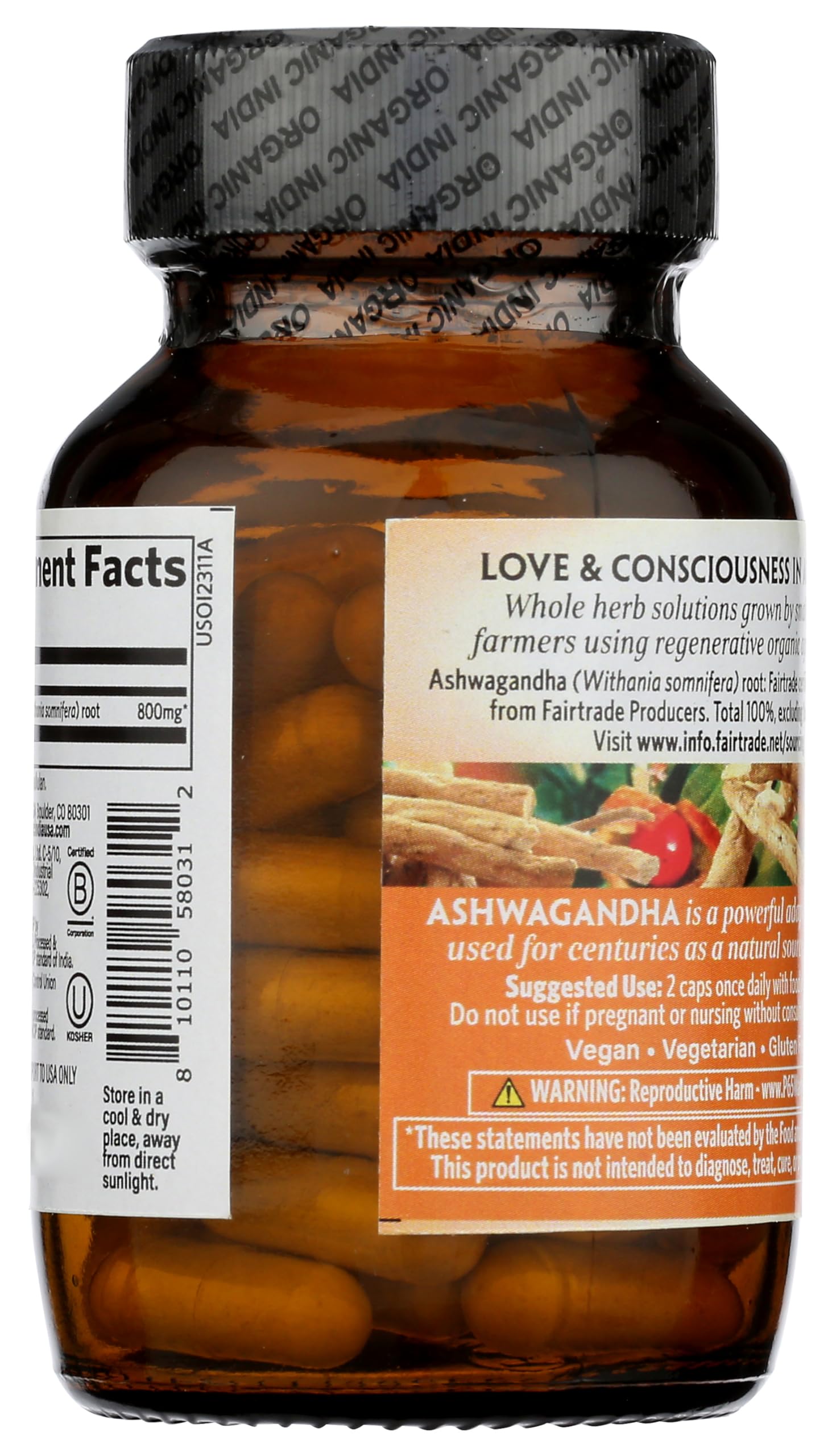 ORGANIC INDIA Ashwagandha Capsules, Vegan Root, Gluten-Free, 60 Capsules — Amazon image 4
