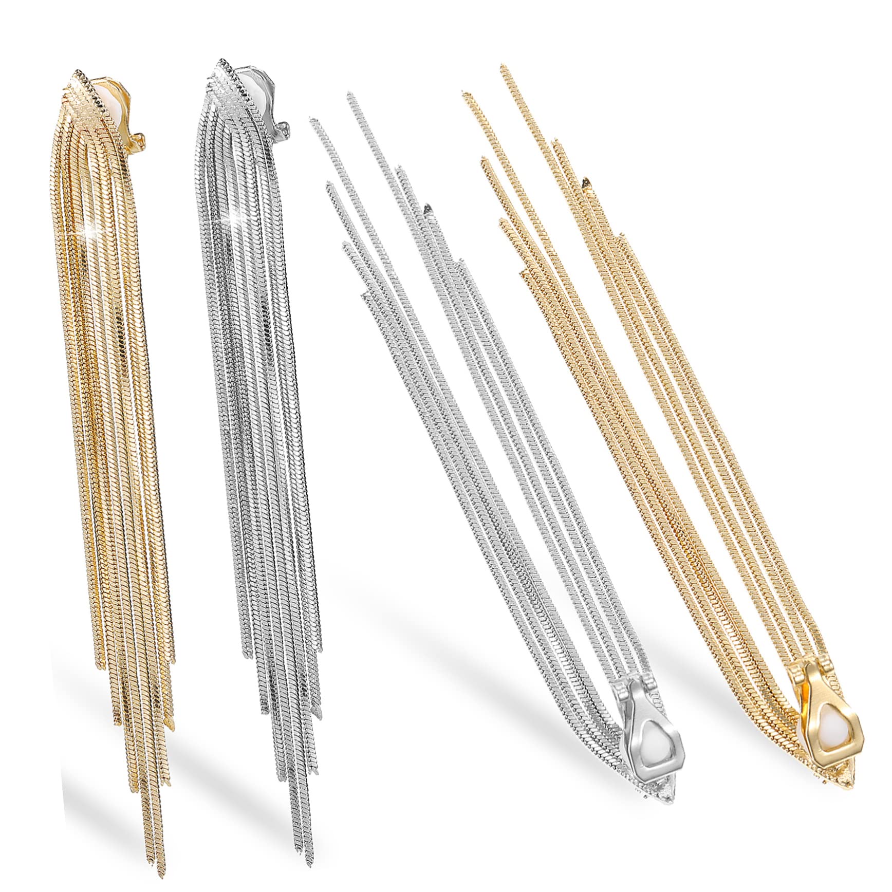 Boucles d'oreilles de serpent à clip anti-douleur pour oreilles non percées - 8