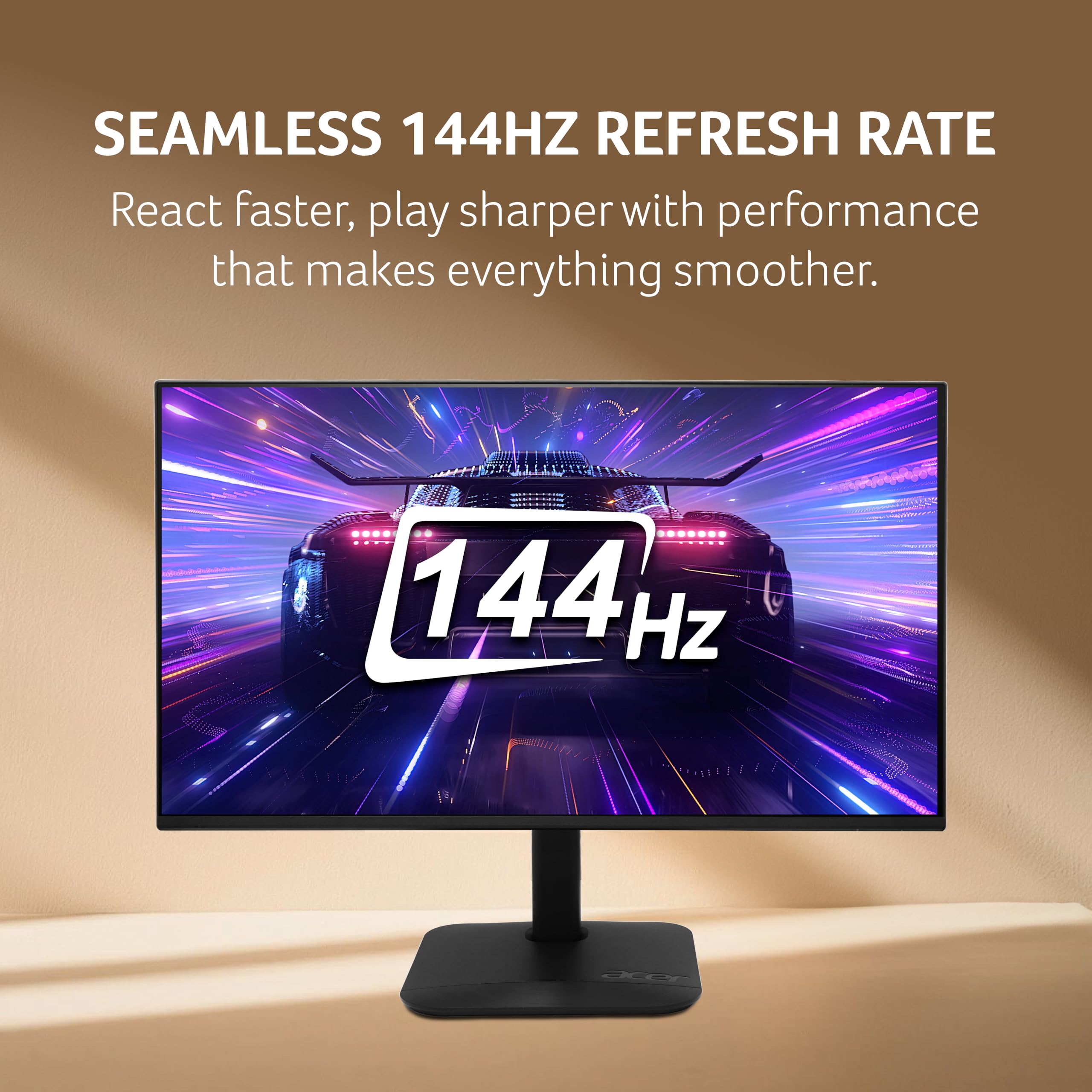 Acer KA270 P6 27 Inch IPS Full HD Backlit LED Monitor I 144Hz Refresh Rate, 1MS VRB, AMD FreeSync I 99% sRGB I 1 x VGA 1 x HDMI with Inbox HDMI Cable I Zero Frame Design I Eye Care I Stereo Speakers — Amazon image 6