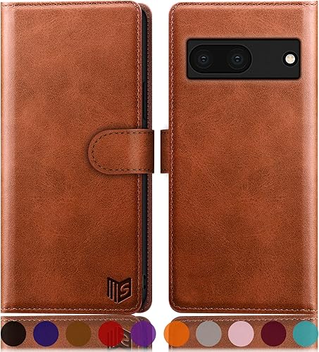 Miniatura 7 de SUANPOT Funda tipo cartera para Google Pixel 7A (Non Pixel 77Pro) Bloqueo RFID Soporte para tarjetas de crédito, libro de folio con tapa de cuero PU