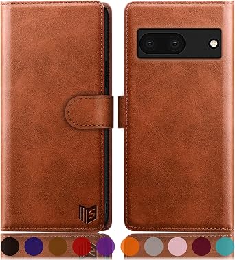 SUANPOT for Google Pixel 7ANon Pixel 7/7Pro Wallet case RFID Blocking Credit Card Holder, Flip Folio Book PU Leather Phone case Shockproof Cover Women Men for Pixel7A Phone case Light Brown