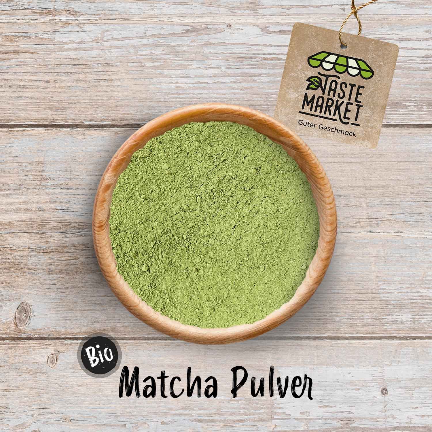 Bio Matcha Pulver 1kg – Grüner Tee Pulver – Ideal für Matcha Latte Smoothie & Backen – Kaffeealternative Vegan – TASTE MARKET