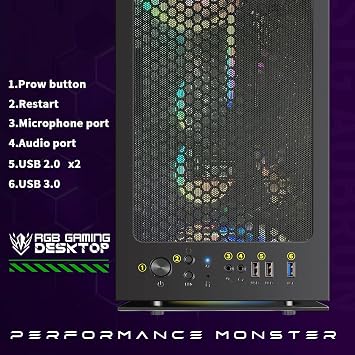 STGAubron Gaming PC Desktop,R5 2600,RTX 2060 6G,16G DDR4,512G SSD
