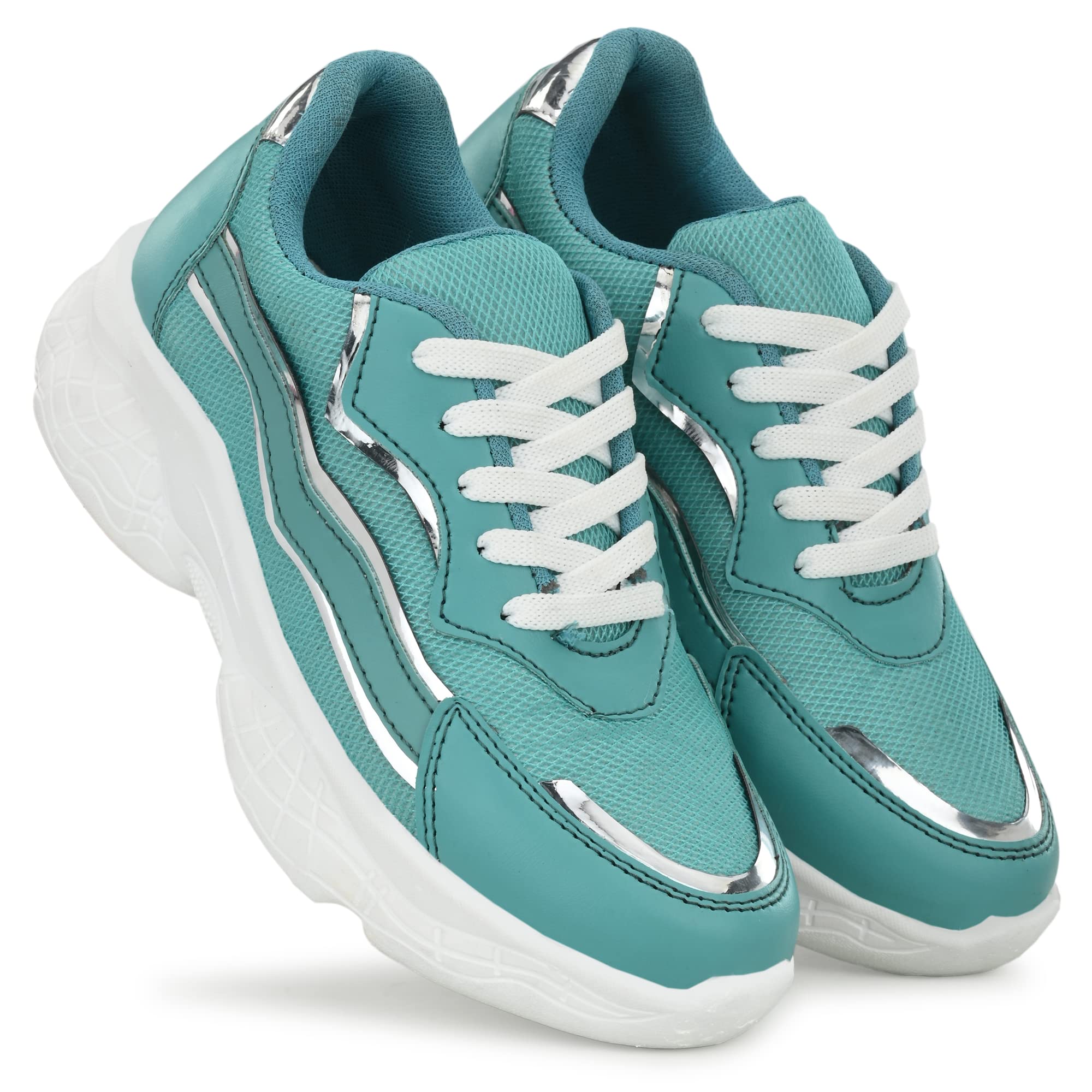 FASTNSLOW Womens See Green Mesh Cute Sports Running Shoes,Walking, Gym Casual Sneaker Lace-Up Shoes for Girls & Womens 3 UK/IND (B0BTZB3FJV) Amazon Price History, Amazon Price Tracker
