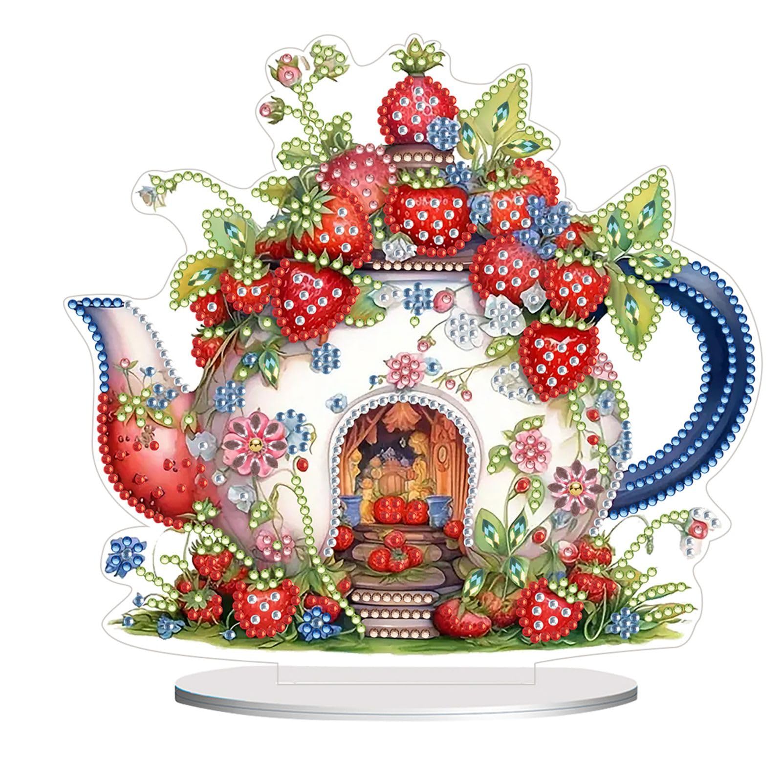 ARTopet 2Pcs DIY Diamond Desktop Ornament Animal Special Shaped Crystal Diamond Art Painting Tabletop Ornaments Single Sided for Home Office Decor Crafts Gift