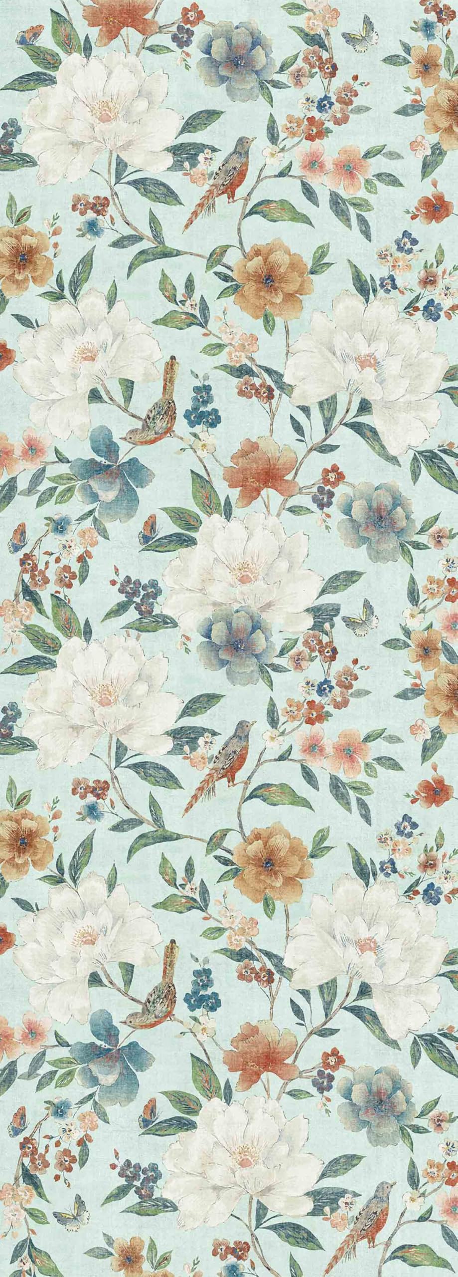 Cat Blue Catherine Lansfield Pipa Floral Rug