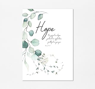Hope Wall Art, Romans 12 Bible Verse Print, Scripture Gift Idea, Christian Home Decor, UNFRAMED A4, Crafty Cow Design