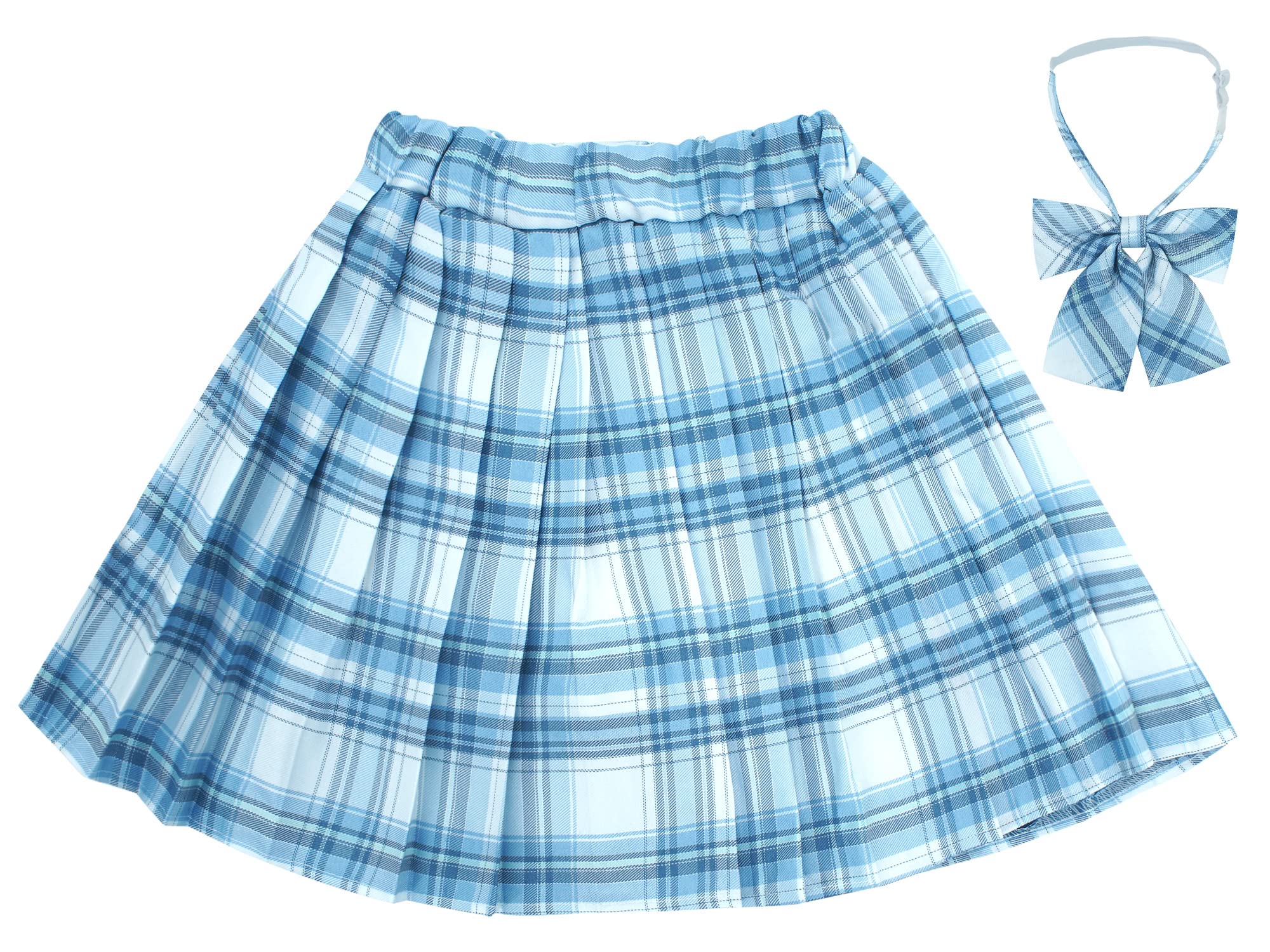 Gonna a quadri plissettata per bambine con pantaloncini interni, a vita alta, elastica, per uniforme scolastica, mini JK Skorts