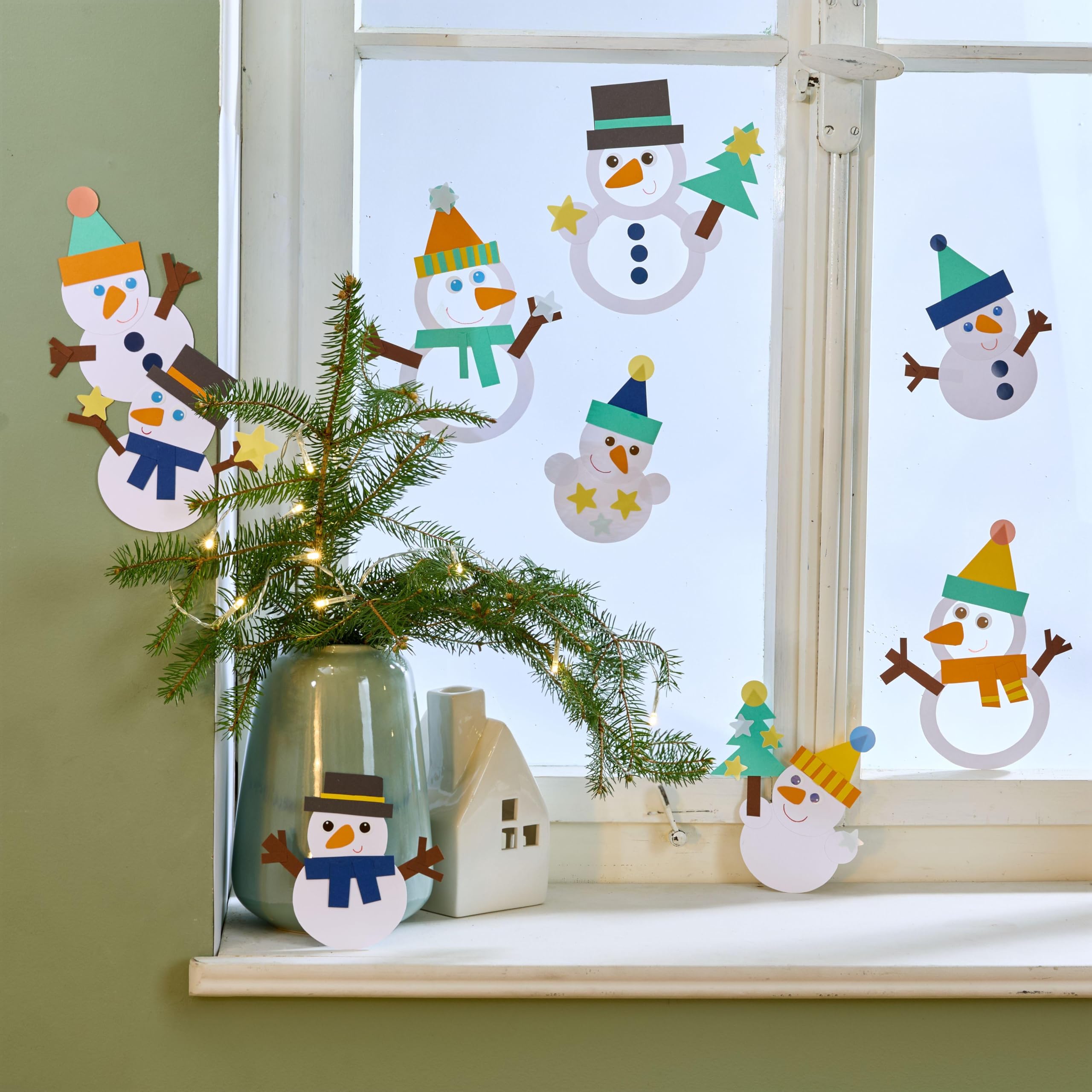 Bastelset - Fensterbild Schneemänner