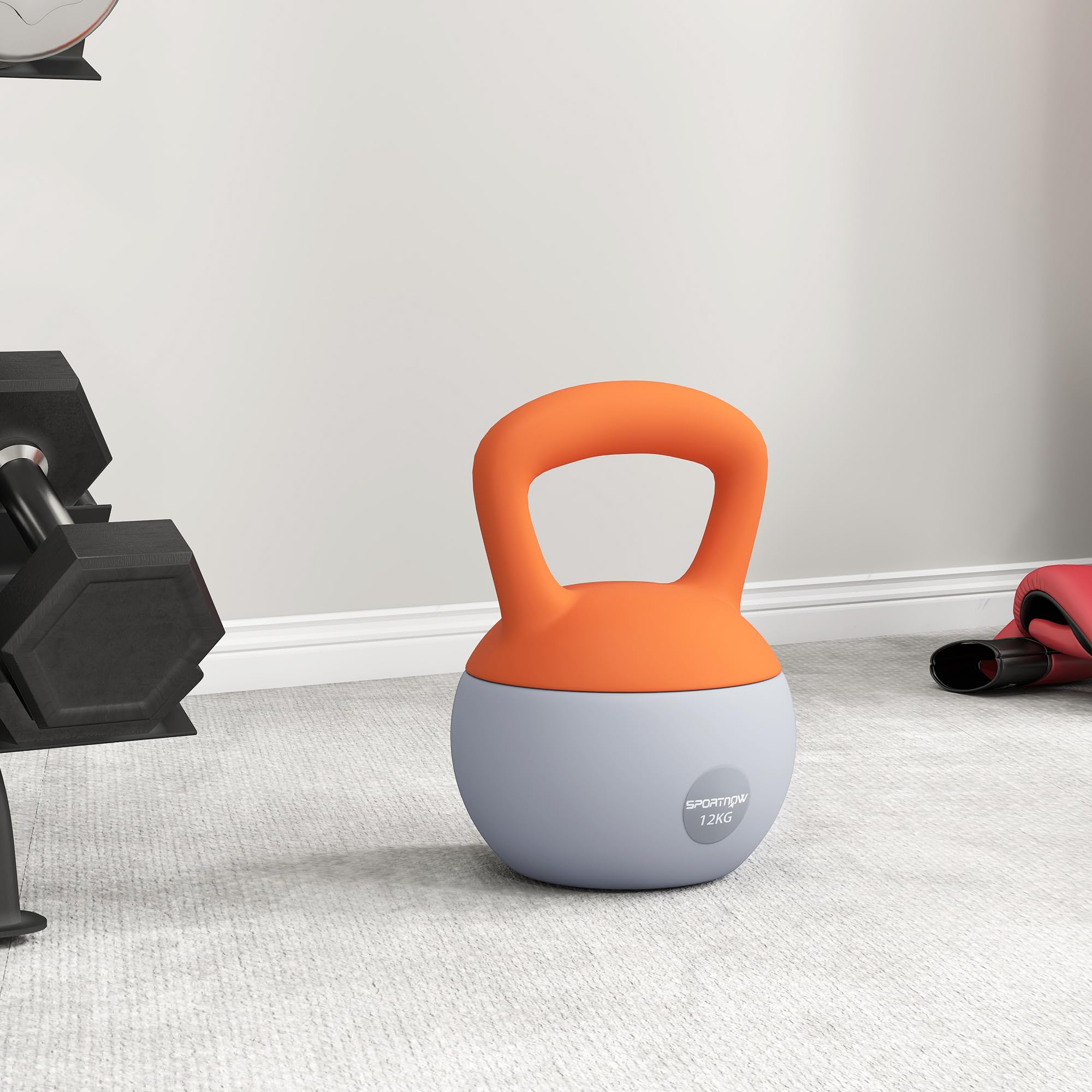 SPORTNOW Kettlebell - Kettlebell da 4 kg a 12 kg, imbottitura in sabbia metallica e manico antiscivolo, per allenamento bodybuilding, casa, palestra
