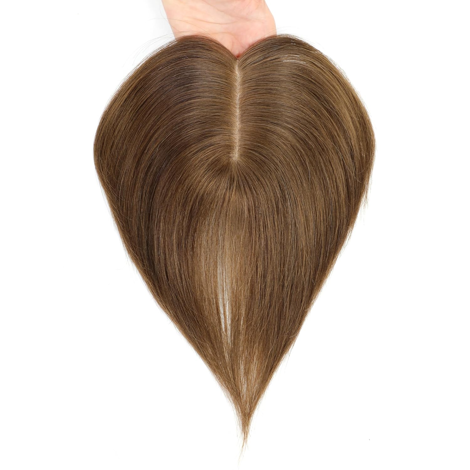 MORICHY Hair Toppers for Women Real Human Hair,Realistic Scalp Line Human Hair Toppers for Women with Thinning 360°Cover 7 Inch Short Topper Pieces for Daily Use R7# 2 Clip