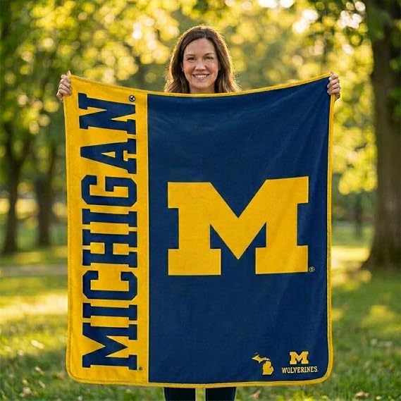 Proformance Home NCAA Michigan Wolverines Endzone Ultra Soft Tailgate Throw