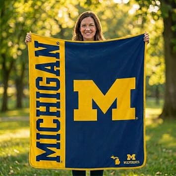 Proformance Home NCAA Michigan Wolverines Endzone Ultra Soft Tailgate Throw