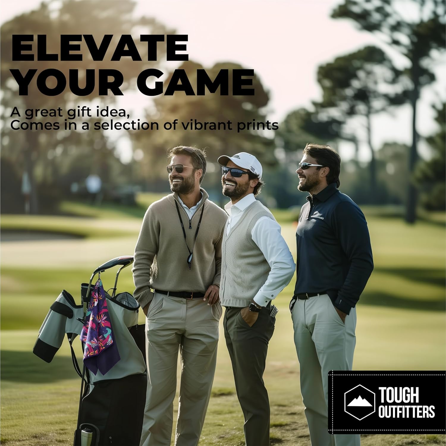 Tough Outdoors Golf Towel - 15"x 25" Microfiber Golf Bag Towel with Clip - Waffle Texture, High Absorbency, Tropical Purple - Image 6