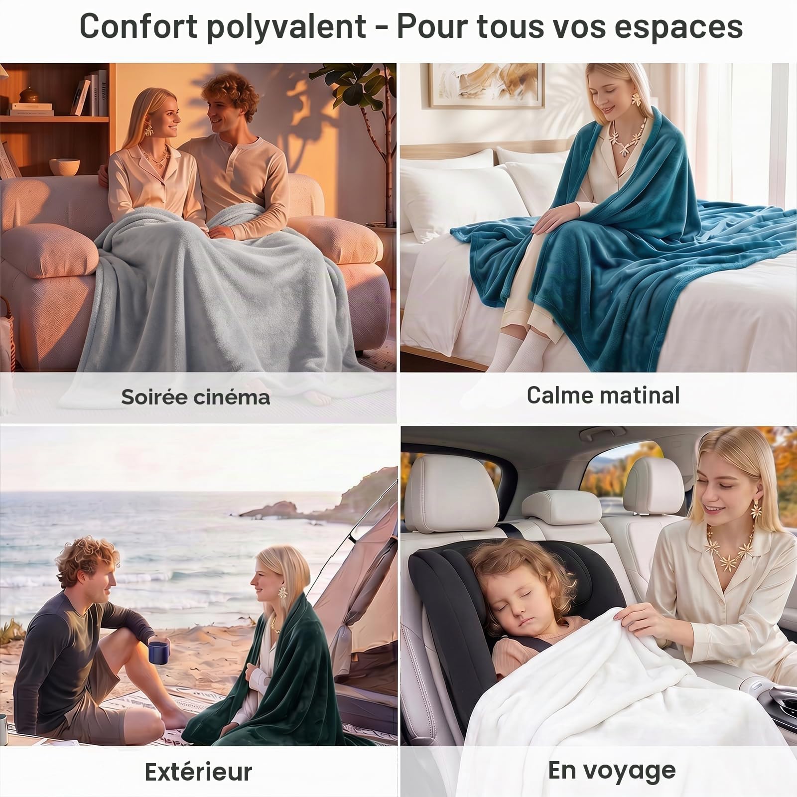 WAVVE Plaid Couverture Polaire Flanelle en Microfibre, Jeté de Canapé 230x270 Vert Clair, Couverture lit Jete de Canape 2 Personnes, Plaid Fourrure Grand Chaud et Doux en Peluche, 270x230