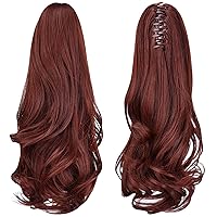 Vista 8 de Extensión de cola de caballo negra, extensiones de cabello con clip de cola de caballo de 20 pulgadas, extensiones de cabello largo y rizado