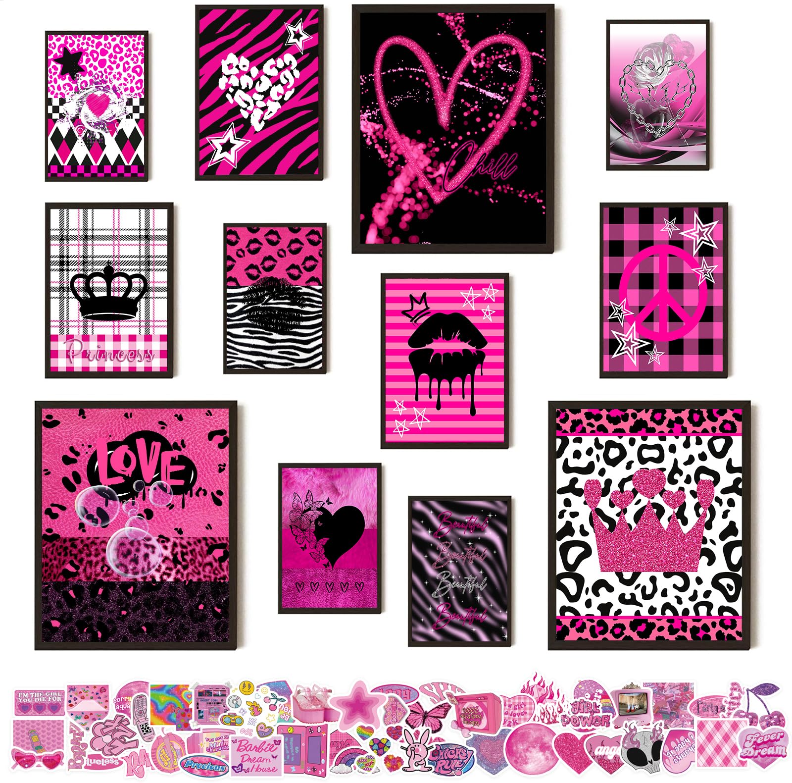 Amazon.com: KBKBART Mcbling Y2k Room Decor Aesthetic, 12 Pcs