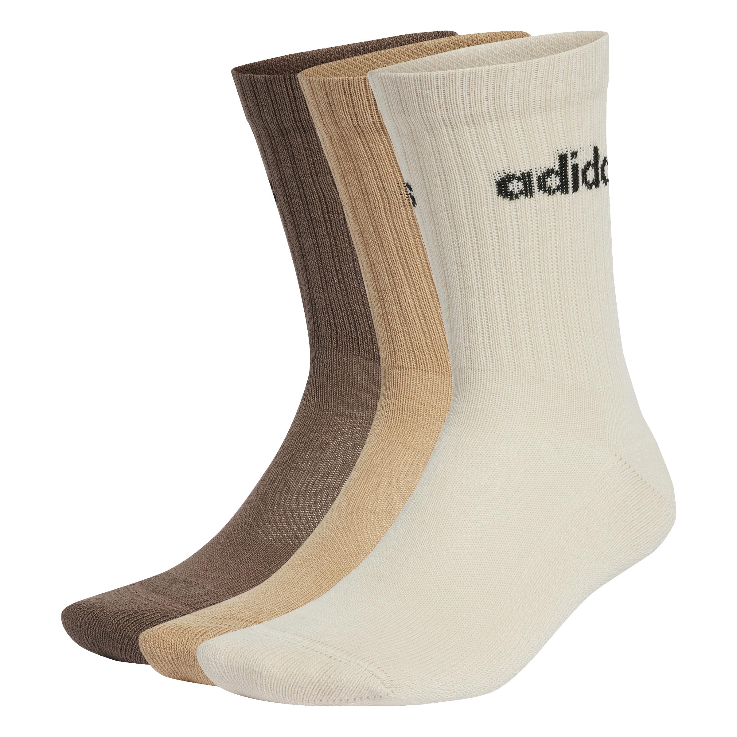 adidas Mixte enfant Linear Crew Cushioned Socks 3 Pairs, WONDERWHI/MAGBEI/EARSTR, 7-8 Years
