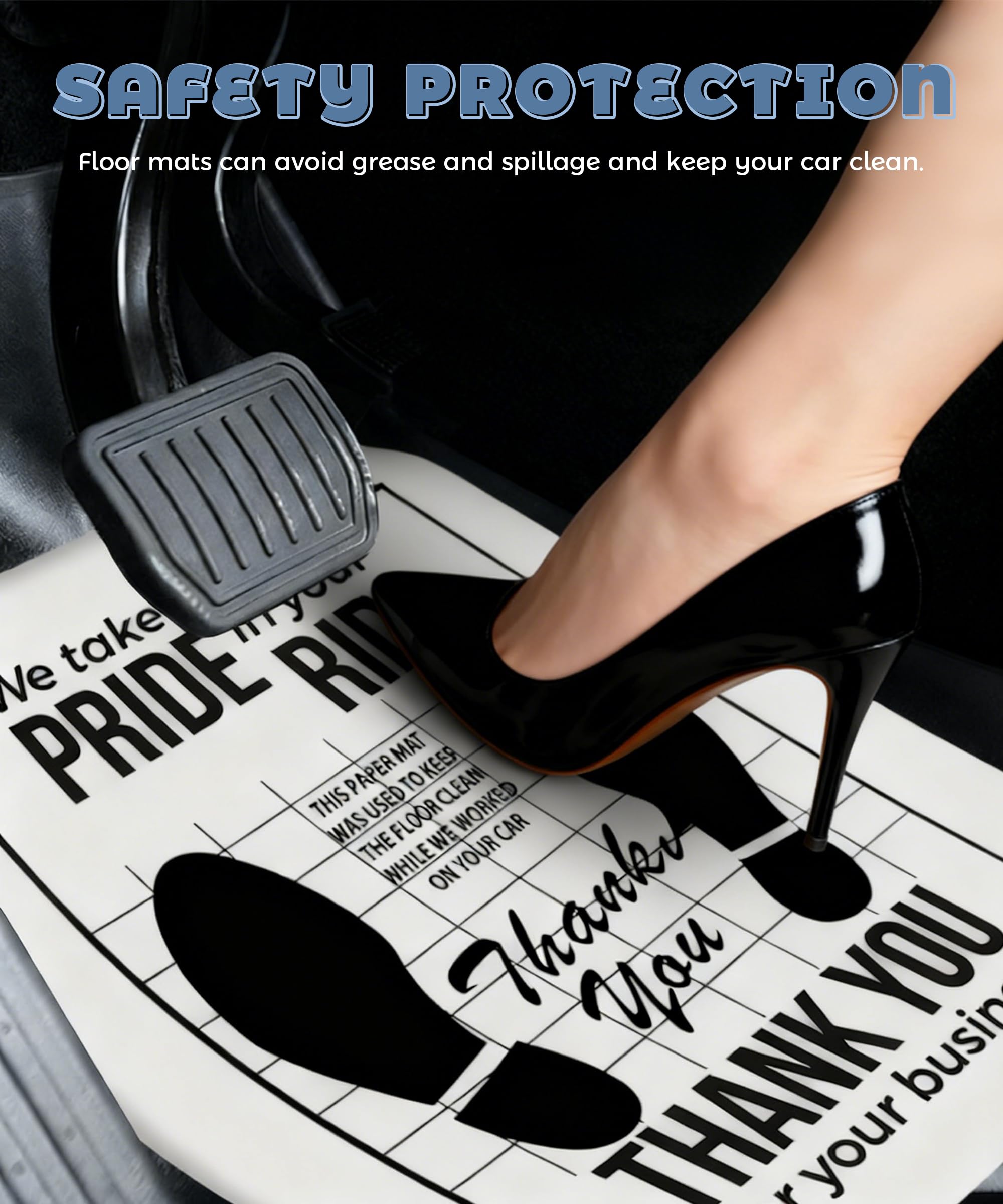 UNLRAE Paper Floor Mats for Cars Car Accessories Paper mats for Car Detailing Disposable Floor Mat Temporary Auto — view 4