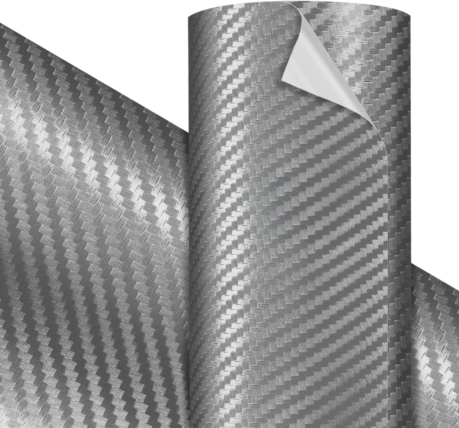 VViViD Premium Aluminum Grey Carbon Craft Vinyl Roll 1ft x 5ft – Bubble-Free Air Release – Heat-Activated Adhesive for Strong, Permanent Bond – Ideal for Decals & DIY Crafts