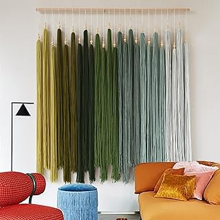 IOWER Macrame Wall Hanging Large Yarn Fiber Wall Art Geometric Aesthetic...