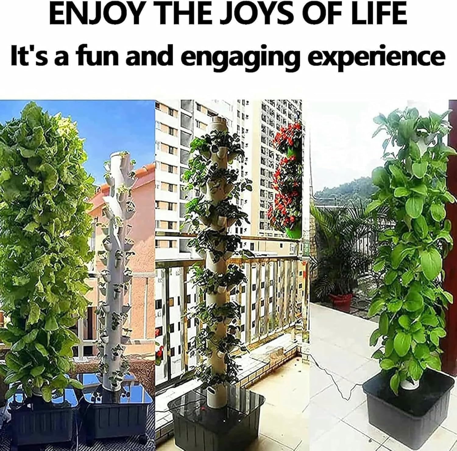 15 Floors 45 Holes Hydroponics Tower Set Hydroponic Growing System, Hydroponics Vertical Growing System, for Indoor Herbs, Fruits and Vegetables-*