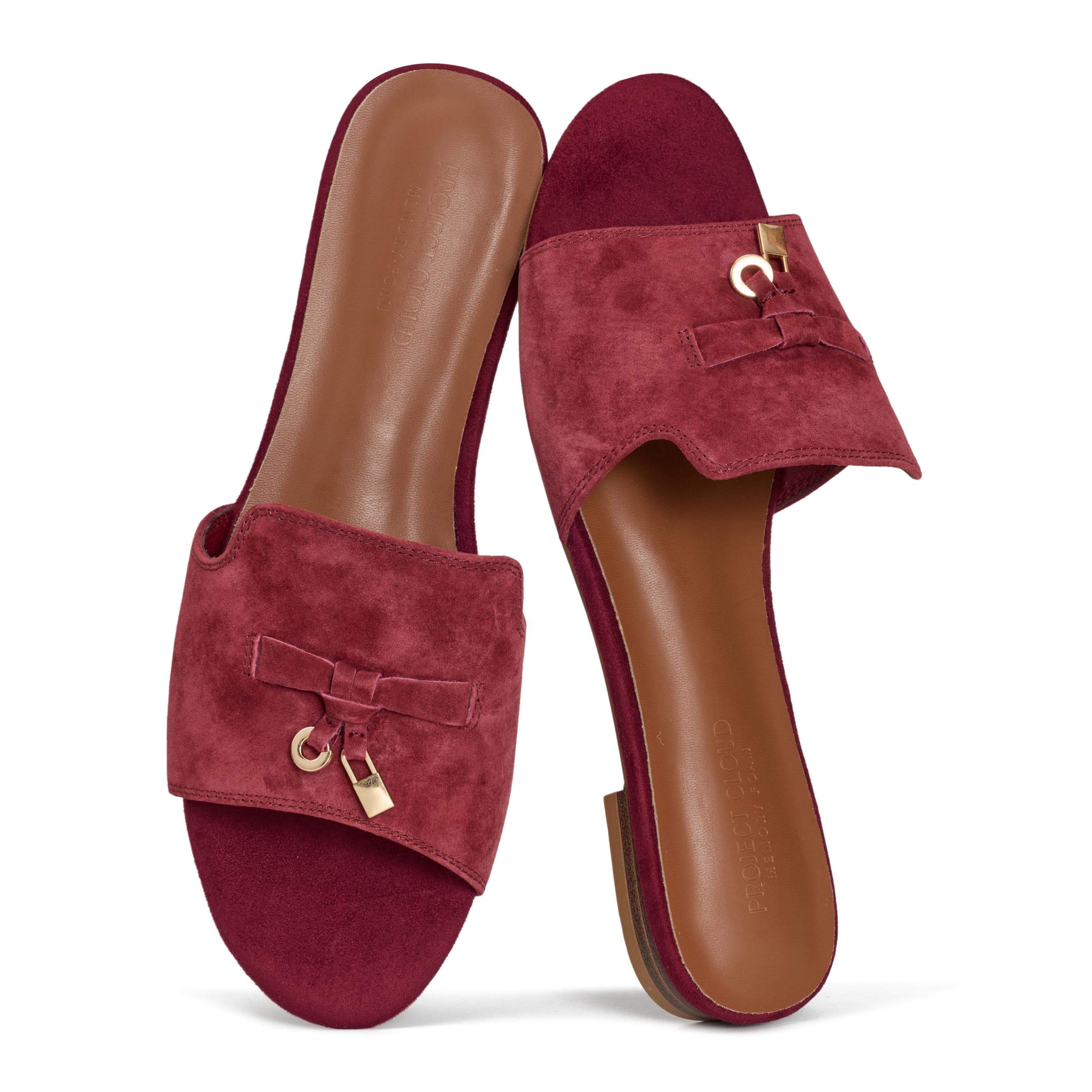 Project Cloud 100% Genuine Leather Sandals Women Dressy - Non-Slip Womens Sandals with Memory Foam Insole Slides for Women Footwear - Lightweight Flat Sandals for Women 2026 (Cannes) — view 9