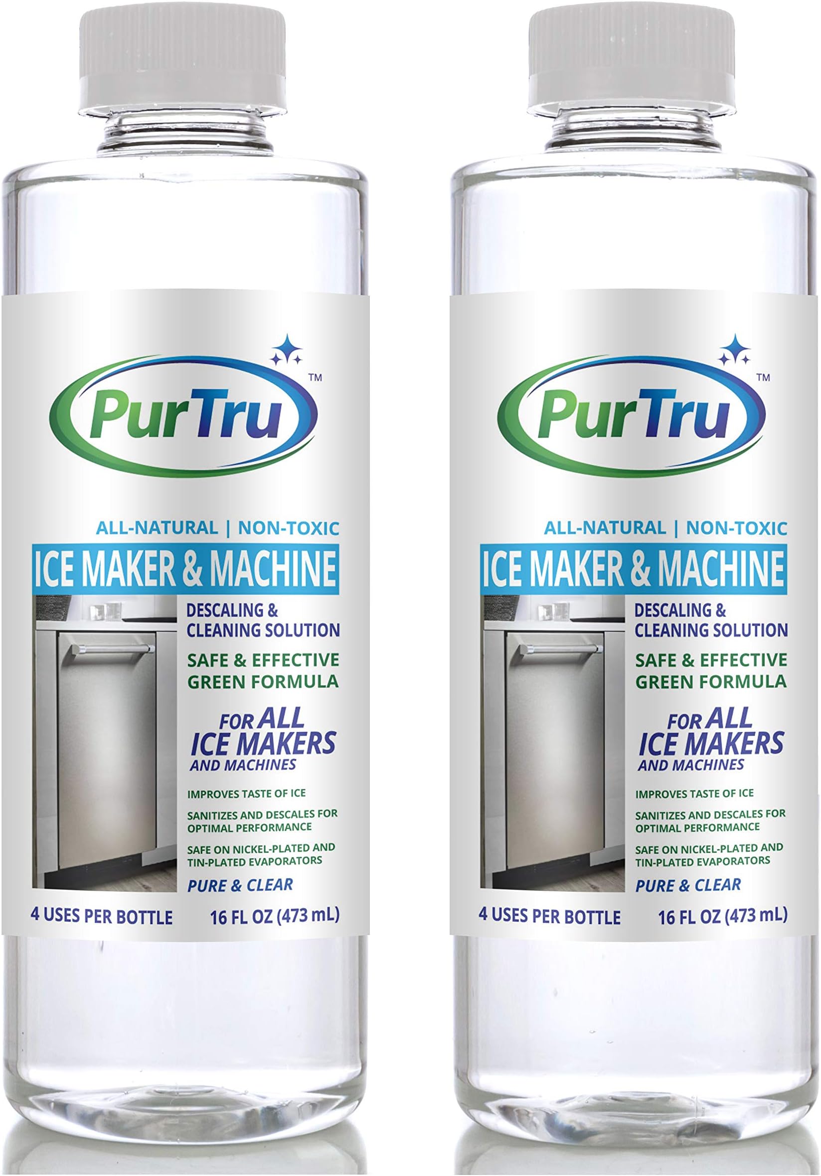 Ice Maker & Ice Machine Descaling & Cleaning Solution (2 Pack) - All Natural and Nickel Safe Descaler & Cleaner for RCA, Scotsman, Manitowoc and All Countertop, Undercounter and Freestanding Machines