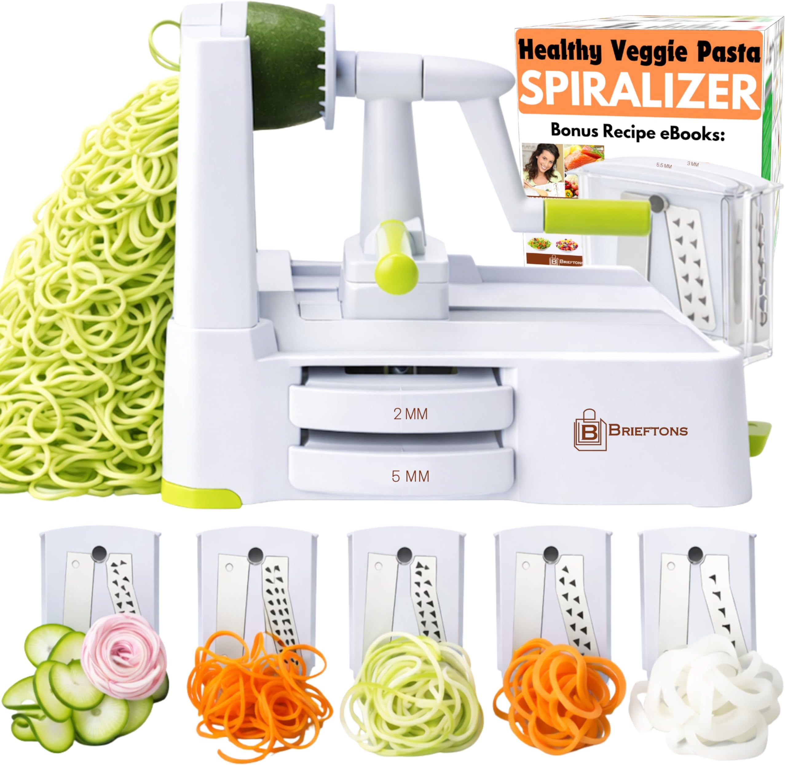 5-Blade Vegetable Spiral Slicer (BR-5B-02)