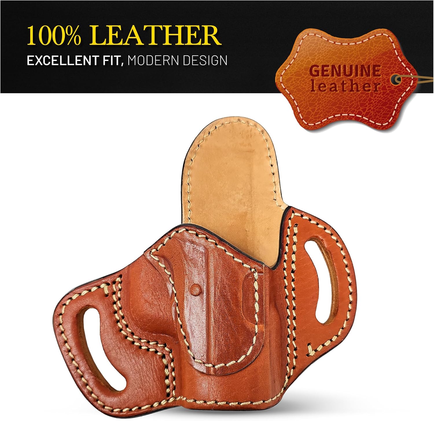 OWB Leather Holster for Pistols. Gun Holster for 1911 5".