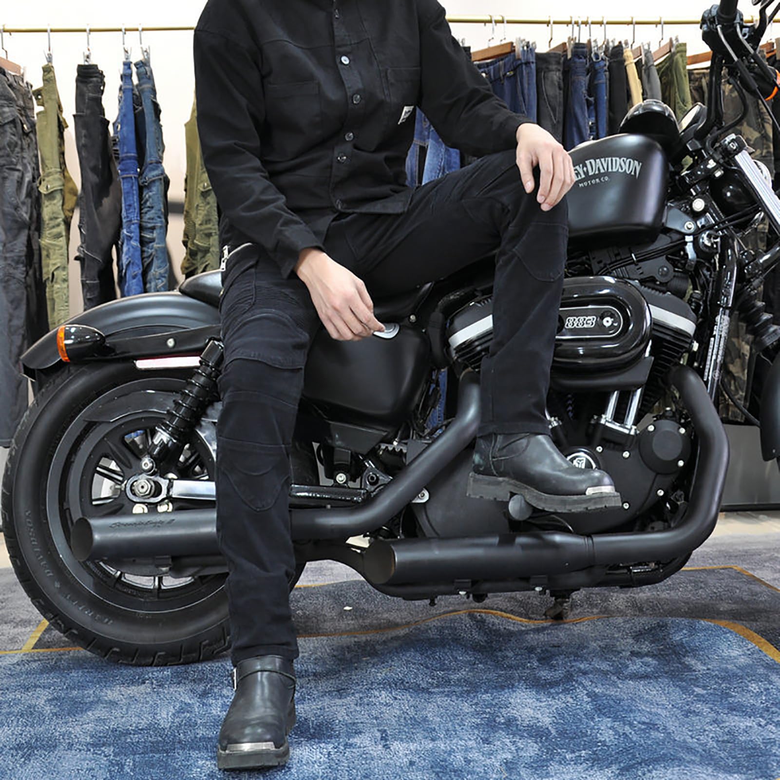 Uomo Moto Pantaloni Jeans con Protezione Motorcycle Biker Pant 4 X Attrezzature di Protezione