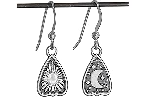 Sterling Silver Delicate Petite Sun and Moon Planchette Earrings