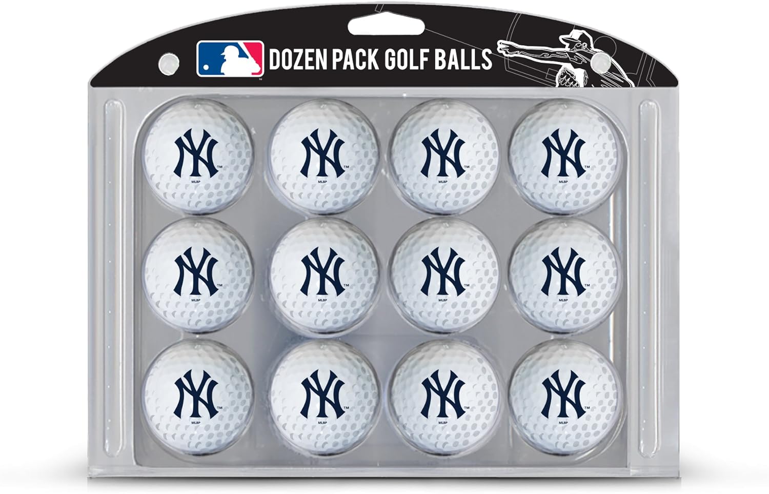 Team Golf MLB New York Yankees Dozen Regulation Size Golf Balls, 12 Pack, Full Color Durable Team Imprint : Sports Fan Golf Balls : Sports & Outdoors
