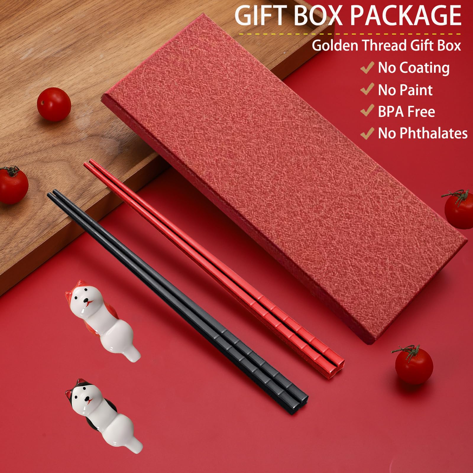 Cute Chopsticks & Rest Gift Set - Dog Design -2