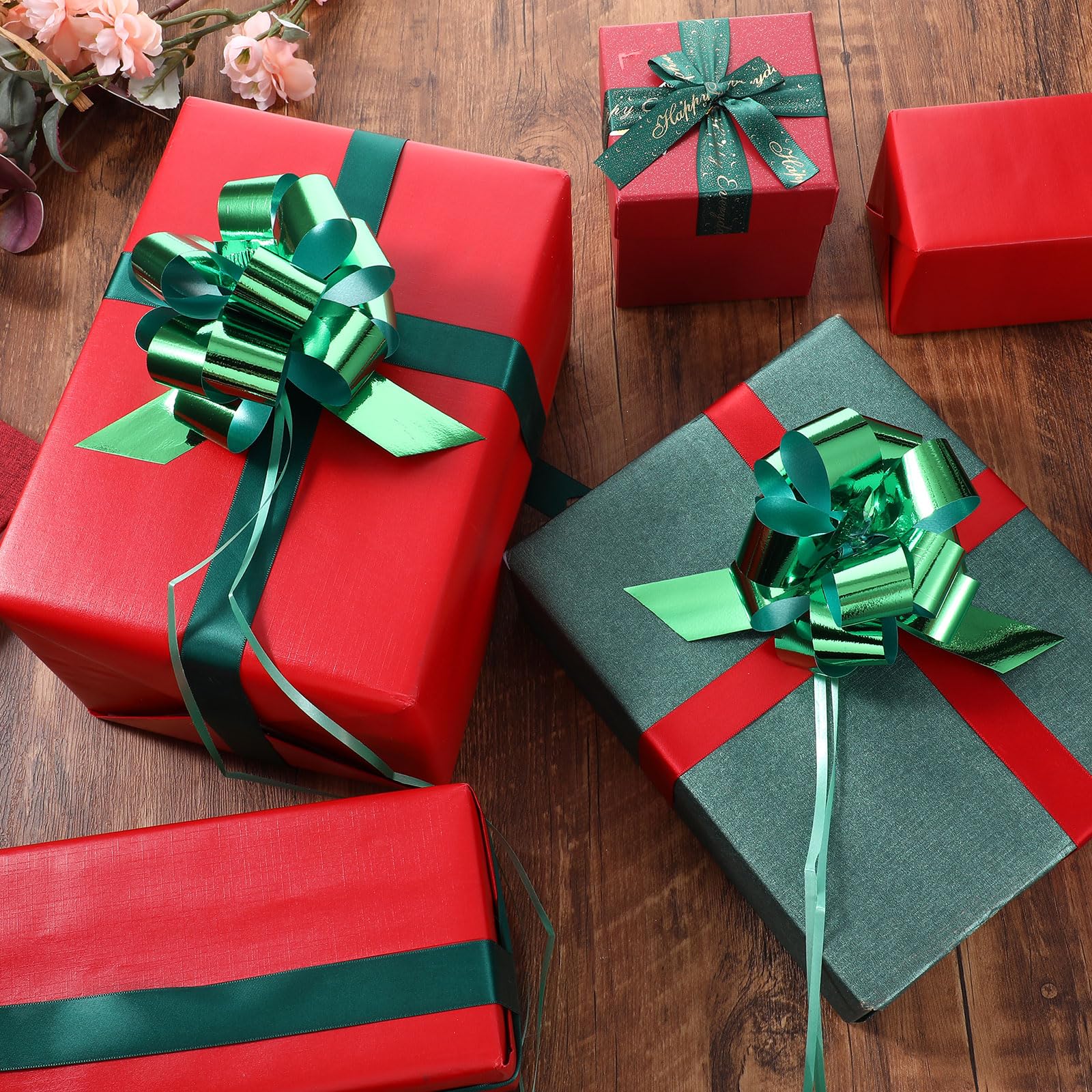 10 pezzi Fiocchi a corda per ceste regalo, fiocchi da tirare per confezioni regalo, fiocchi di nastro per decorazioni per feste di compleanno, matrimoni, Natale, Capodanno | SHEIN ALIA
