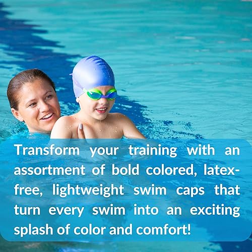 Miniatura 4 de Sporti Gorro de natación de silicona para niños, gorro de natación unisex para jóvenes, gorras de baño de protección para tus hijos, de 2 a 10 años