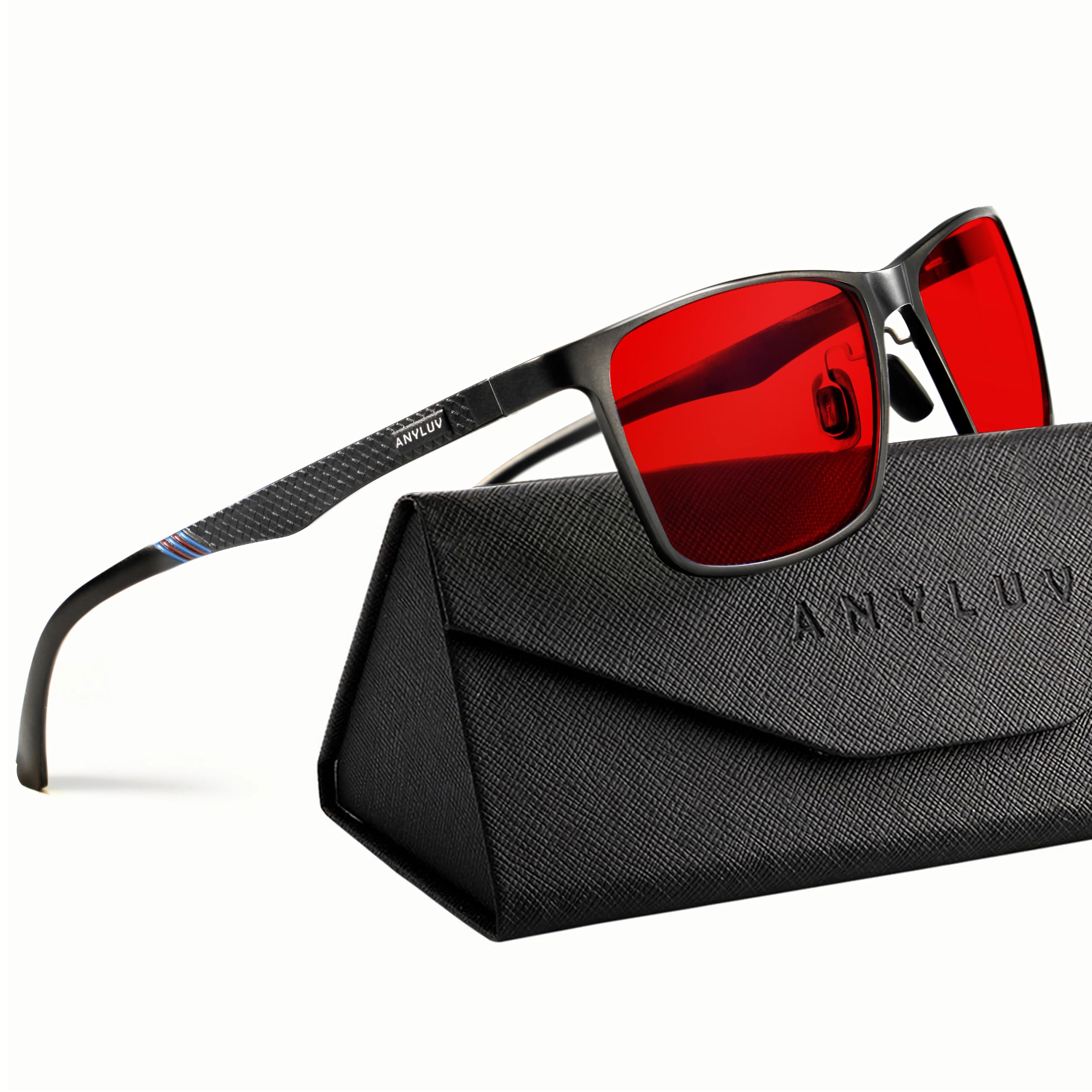 ANYLUV Blue Light Glasses Men, Metal Computer Gaming Glasses