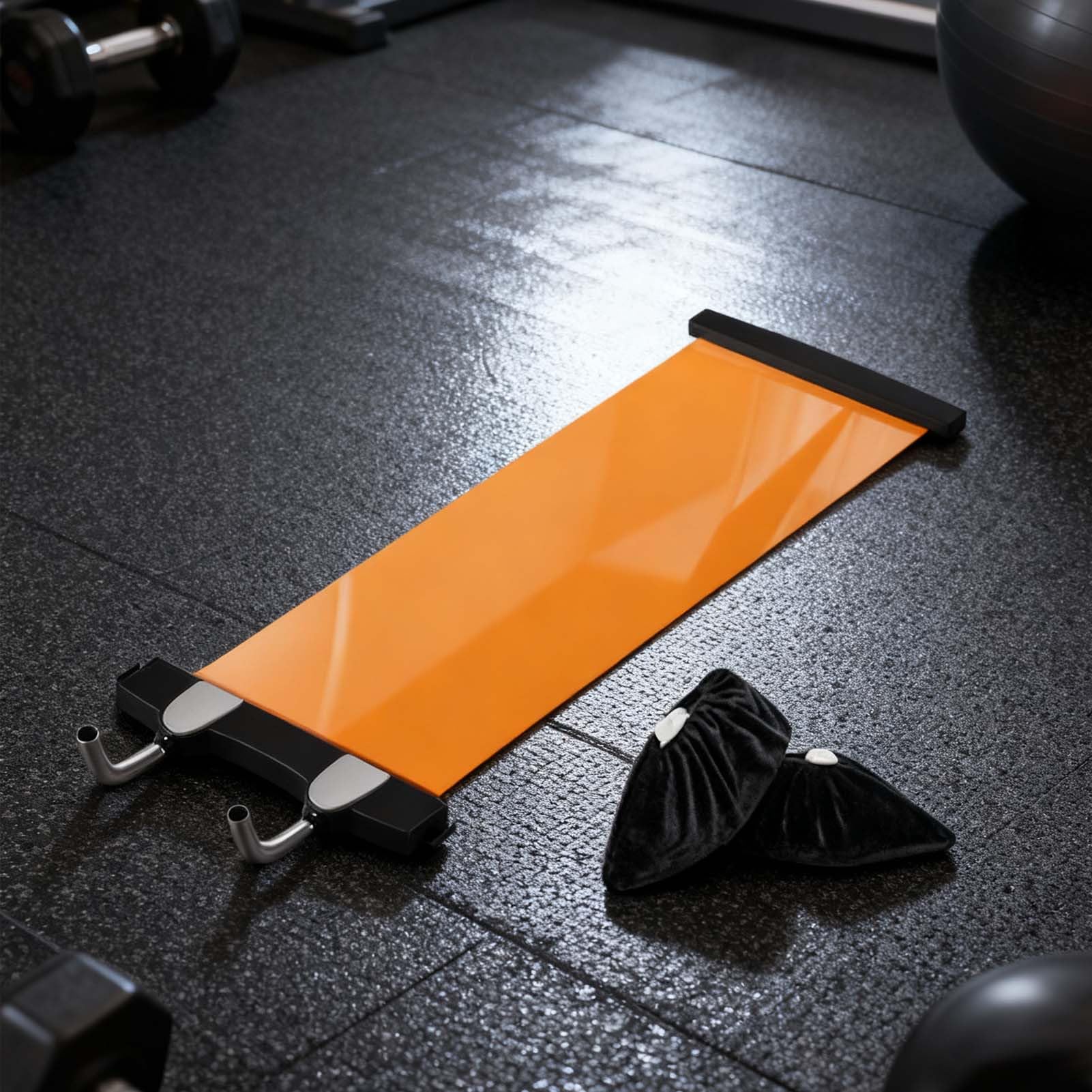 Trenażer ślizgowy, pochłaniający wstrząsy, kompaktowy sprzęt treningowy, mata ślizgowa do ćwiczeń fitness, dla początkujących, entuzjastów oraz przyjaciół na siłowni domowej z ćwiczeniami wewnątrz i