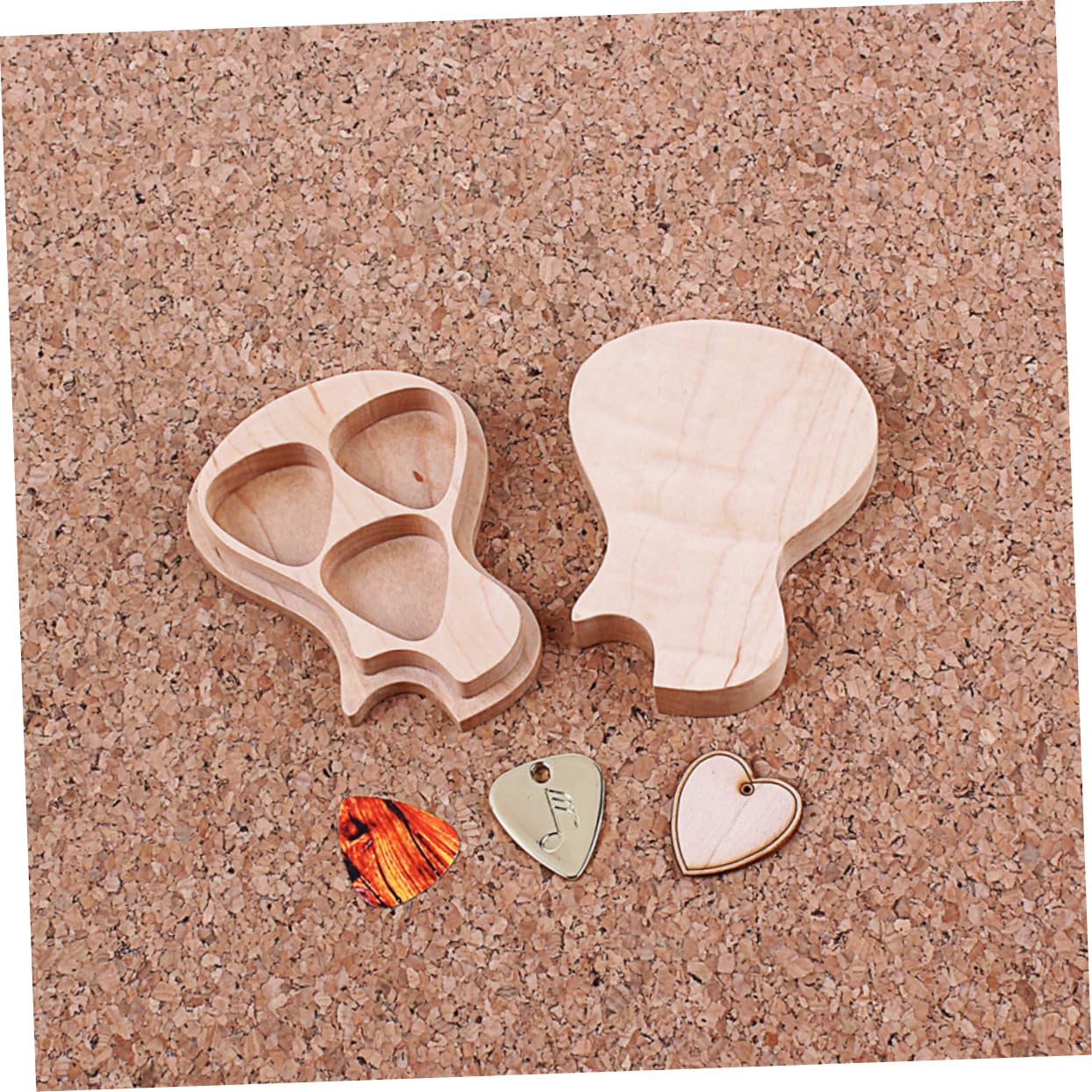 ifundom 2sets Plectrum Box Legno Di Acero Con Plettri Inclusi Custodia Forma Di Chitarra Per Musicisti e Amanti Della Musica Accessori Per Chitarra e Regali Creativi