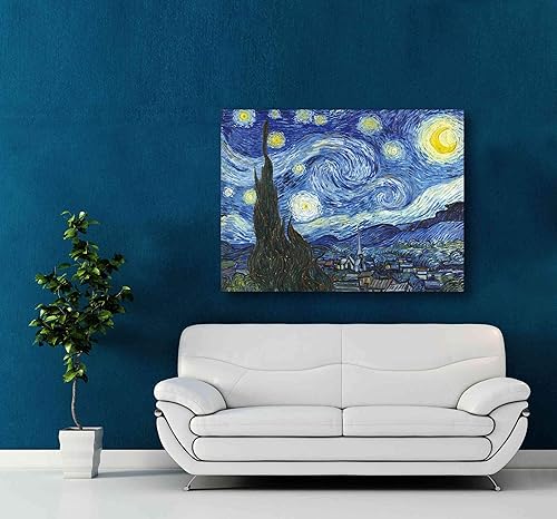 Miniatura 3 de Epic Graffiti "Noche estrellada por Vincent Van Gogh en arte de pared acrílico de alto brillo, 30" x 40"
