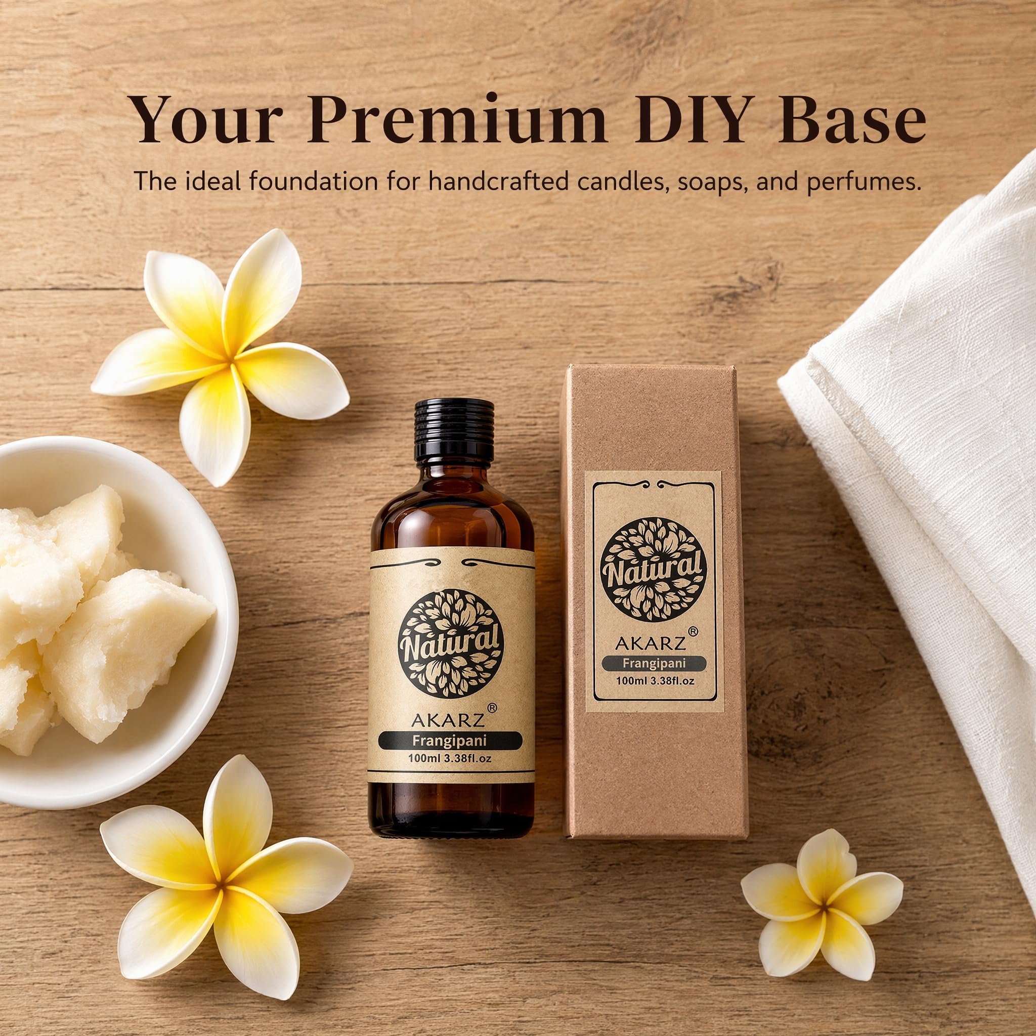 AKARZ 100ml Olejek esencjny z Frangipani - Naturalny olejek aromatyczny do dyfuzorów, lamp aromatycznych i aromatów pomieszczeń