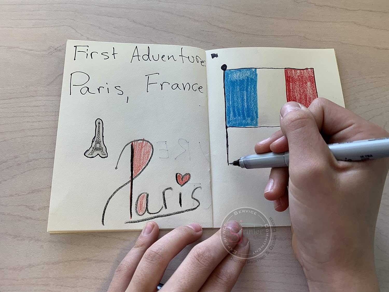 SJPRINTER Kids Passports - Little passports for kids - Travel scrapbook - Set with travel stickers world flags - party favors, airplane toy, journal notebooks, geography, classroom social study