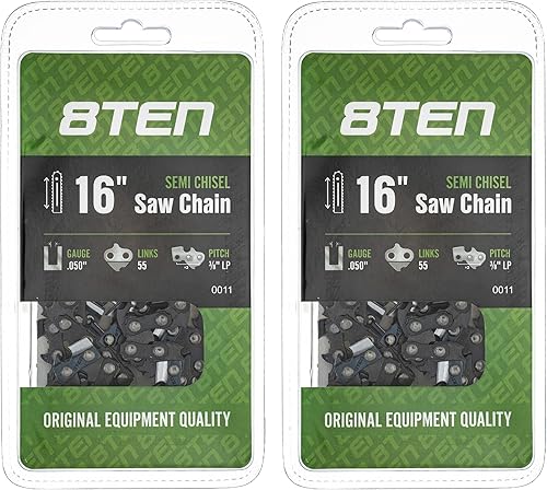 Vista 372 de 8TEN Cadena de motosierra para Husqvarna 254 455 340 351 353 350 55 455 Rancher Poulan Jonsered Echo 16 pulgadas .050 .325 66DL