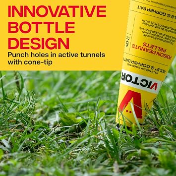 Victor Outdoor Mole & Gopher Poison Peanuts 4-Pack - Zinc Phosphide Rodenticide Bait for Effective Mole and Gopher Killer Pest Control in Yards and Lawns, 6 oz per Container, M6006-4