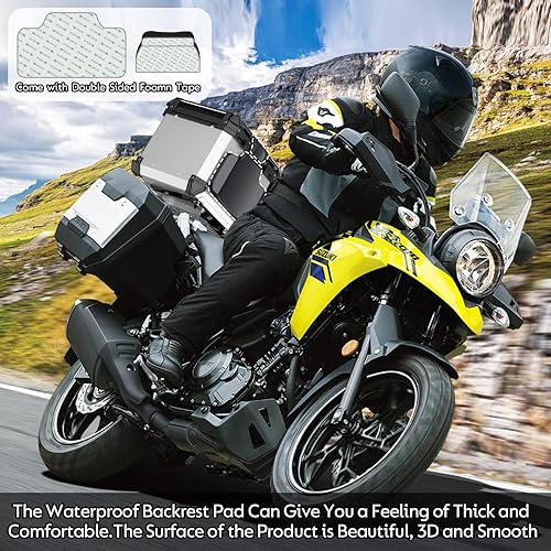 Miniatura 8 de Maleta superior de motocicleta de 55 L, caja de aluminio para maletero de motocicleta con bloqueo de seguridad para almacenar equipaje, accesorios